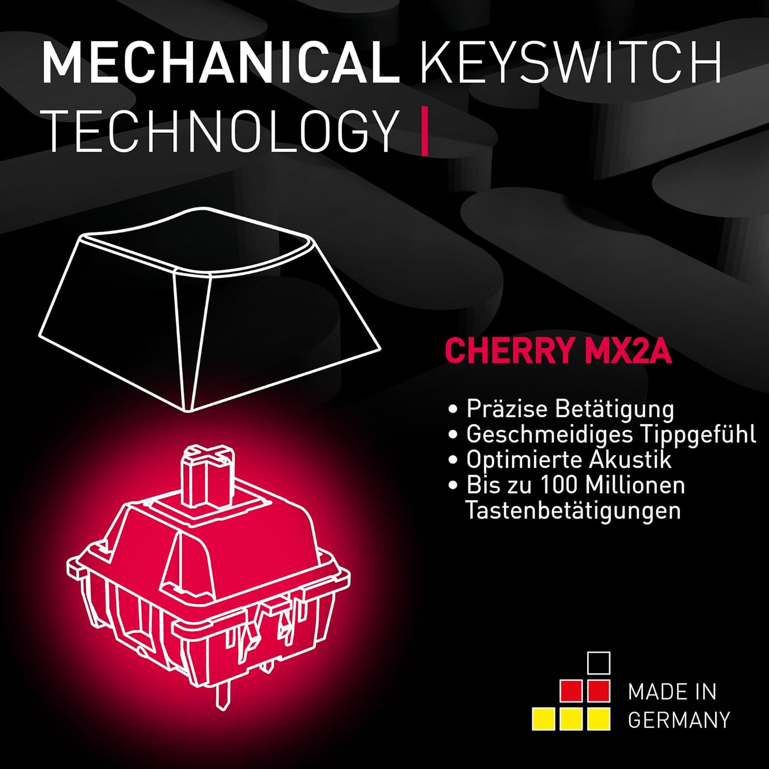 Thumbnail 3 de CHERRY MX 8.2 TKL Wireless Gaming-Tastatur (QWERTZ) mit MX2A Brown, Bluetooth, 2,4 GHz & Kabel