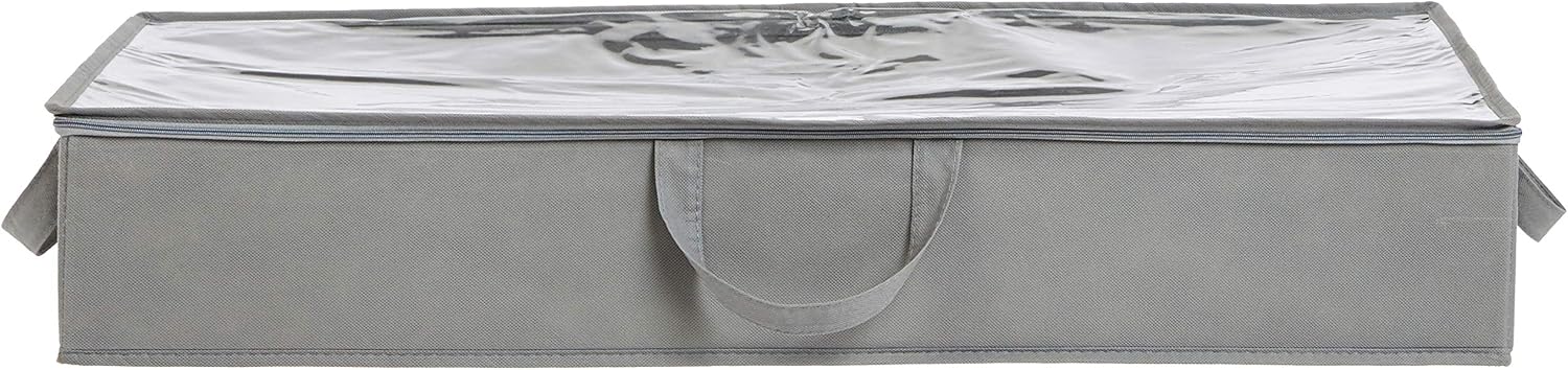 Detalle 2 de Amazonベーシック ベッド下収納ケース 2個セット 透明トップ・ファスナー・ハンドル付き