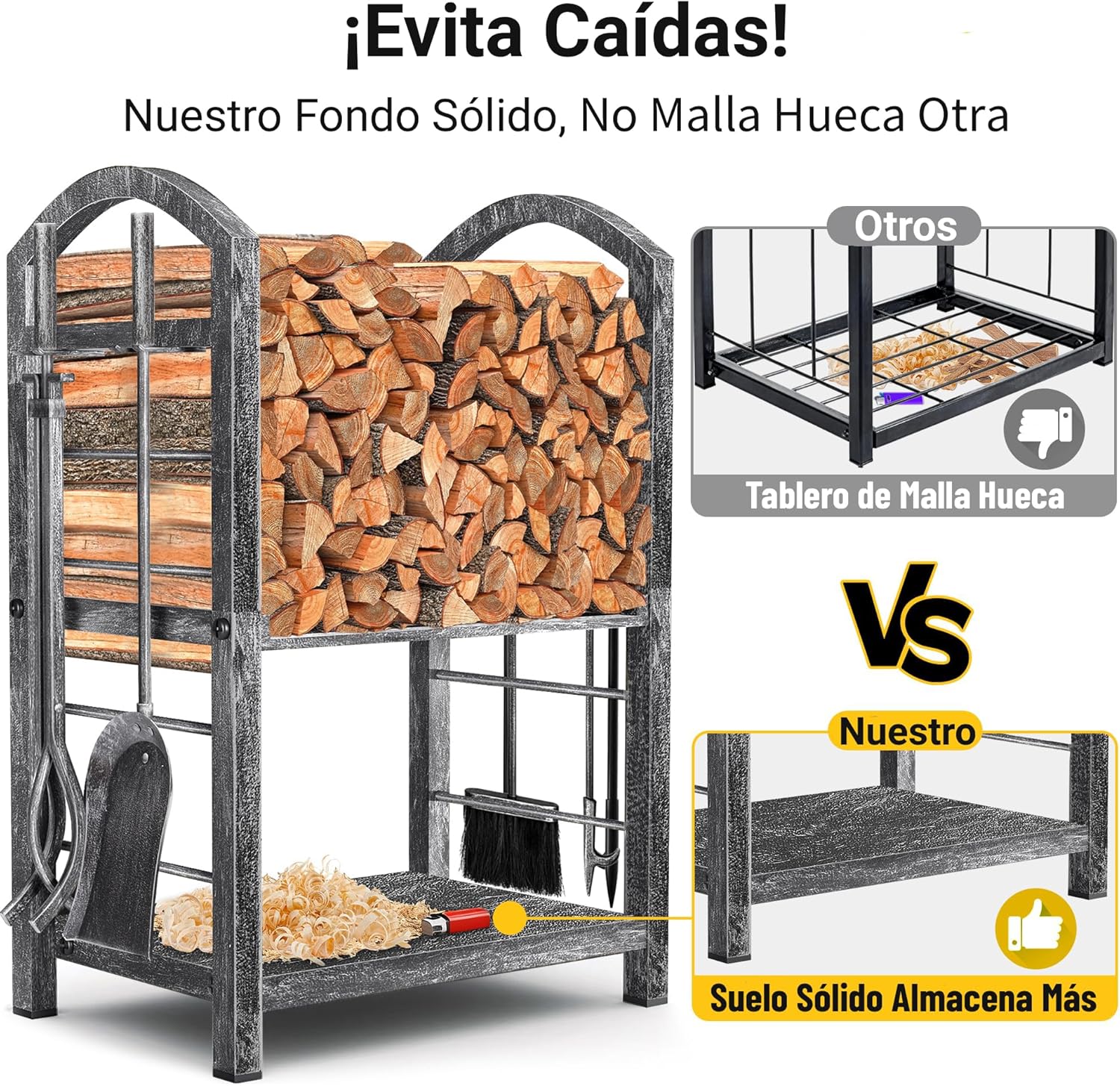 Thumbnail 4 de Amagabeli Estante para Leña 73,9 cm