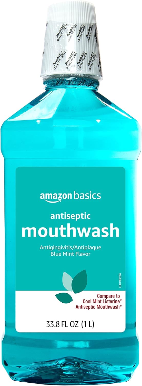 Thumbnail 4 de Amazon Basics Fresh Breath Antiseptic Mouthwash (Blue Mint), 1.5-Liter Bottle