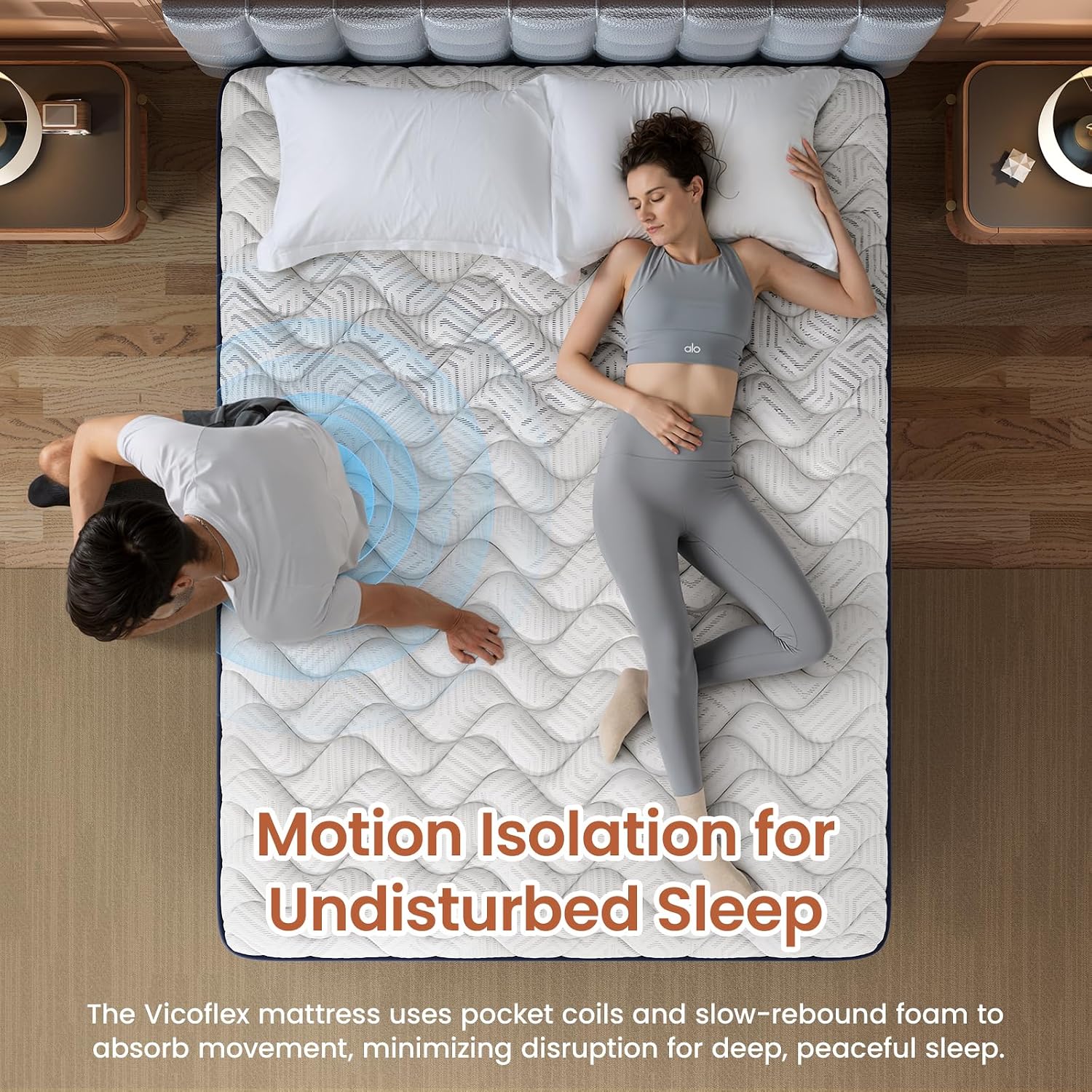 Detalle de VISCOFLEX P2503220 Queen Hybrid Mattress, 12-Inch Extra-Firm