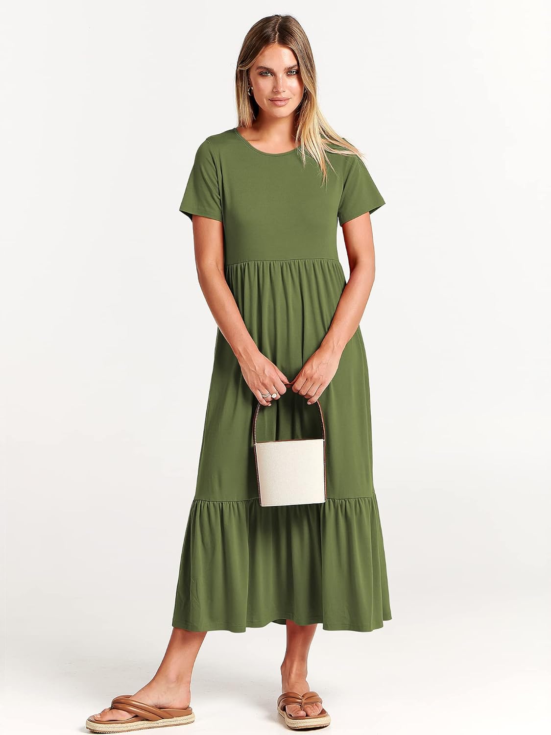 Thumbnail 1 de ANRABESS Women’s 2026 Summer Casual Maxi Dress – Tiered, Flowy A-line with Pockets