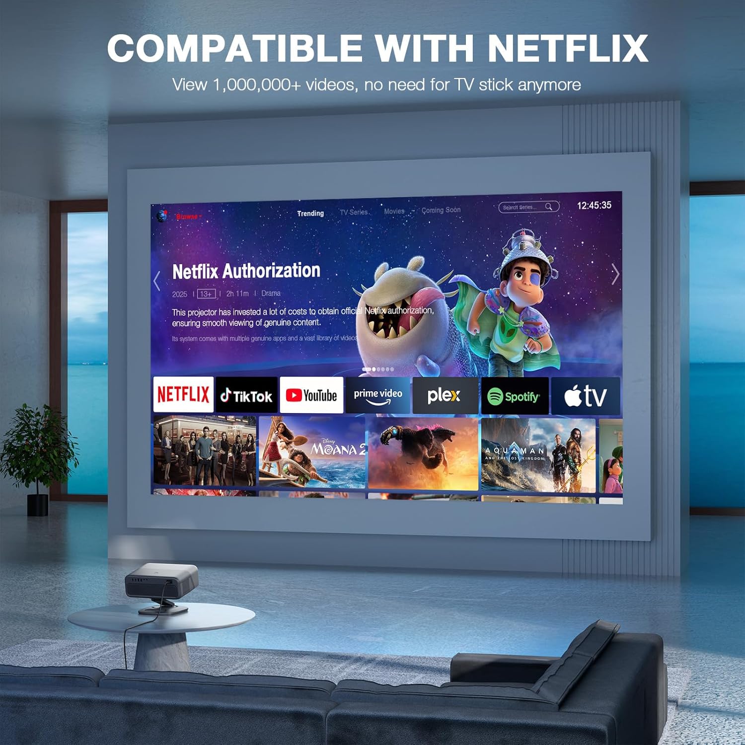 Detalle 2 de AuKing 4K WiFi Bluetooth projector with 2500