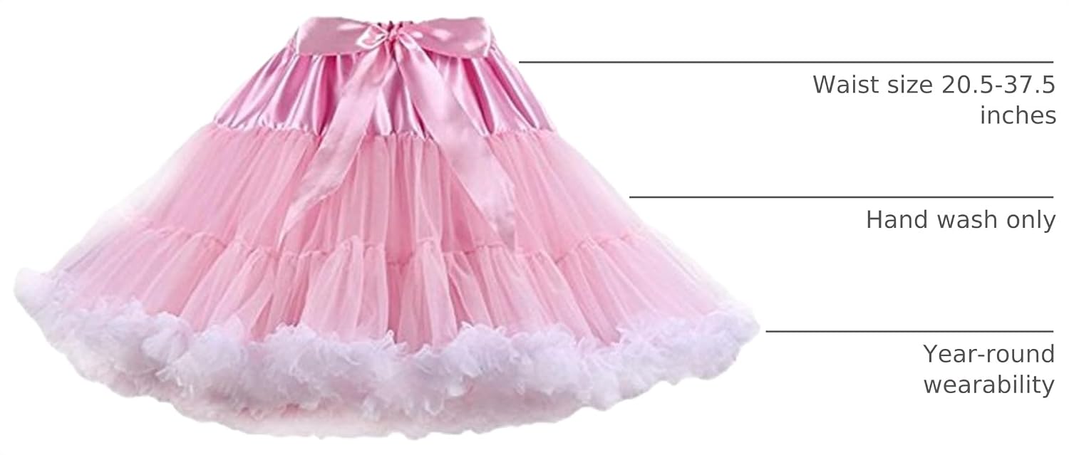 Thumbnail 3 de Colyanda 3-Layered Pleated Tulle Petticoat Tutu Skirt, 15.7-Inch