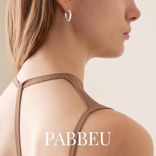 Thumbnail 6 de PABBEU S925 Sterling Silver Twisted Hoop Earrings for Women
