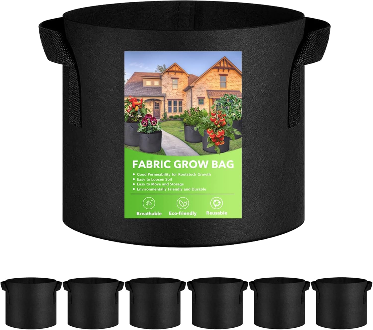 XVZ set sacchi per piante 60L, non tessuto