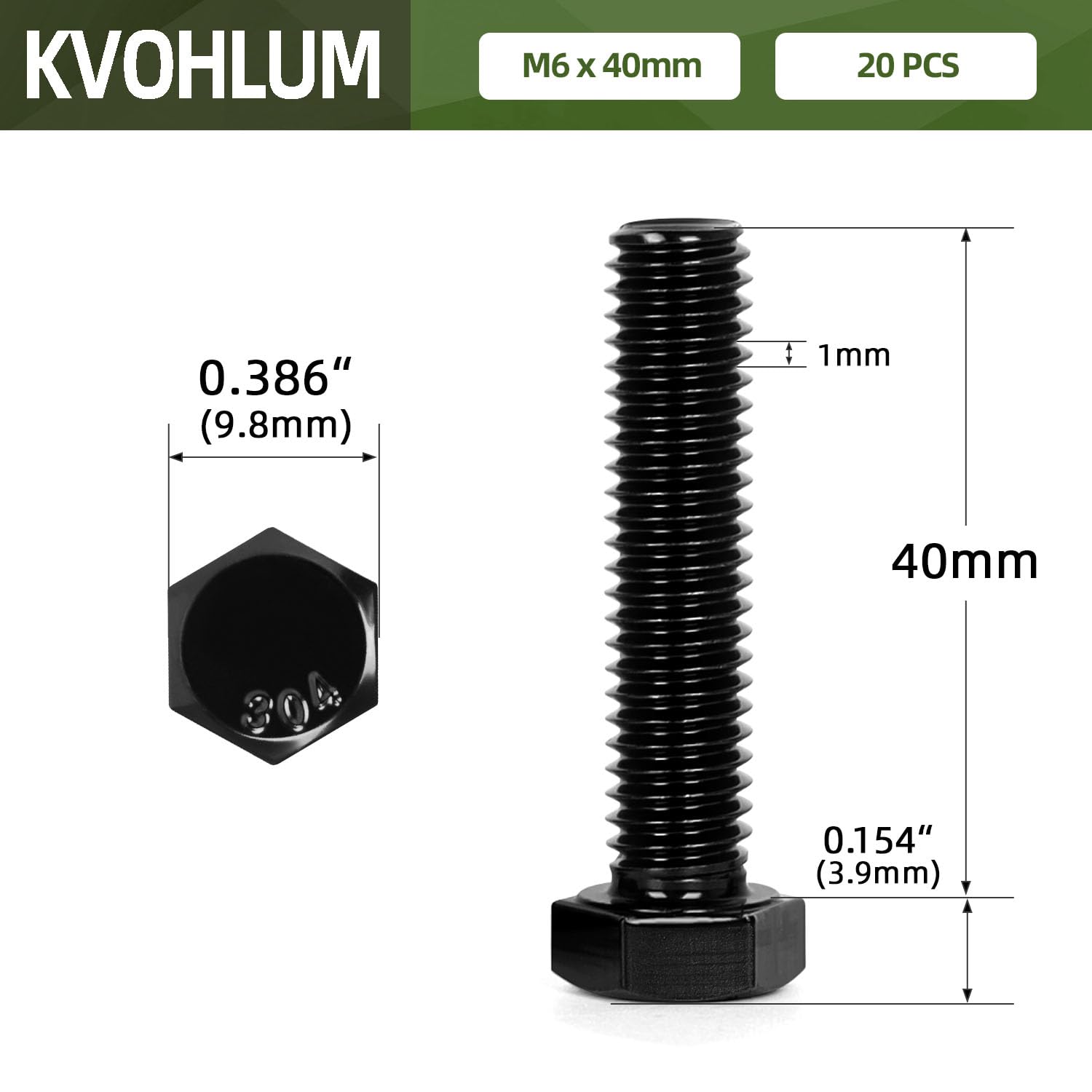 Detalle de Hex Head Bolts M6 x 40mm