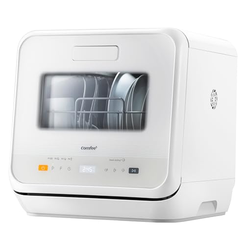 Detalle de COMFEE' Mini Lave-vaisselle de Comptoir 6 Programmes – Blanc (CDWMTO201D(W))