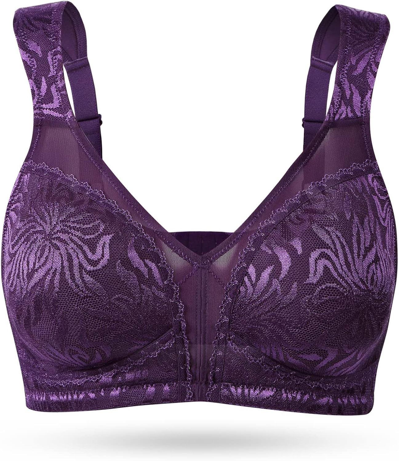 Detalle de WingsLove Women's Plus-Size Minimizer Bra, Full-Coverage, Wire-Free, Non-Padded