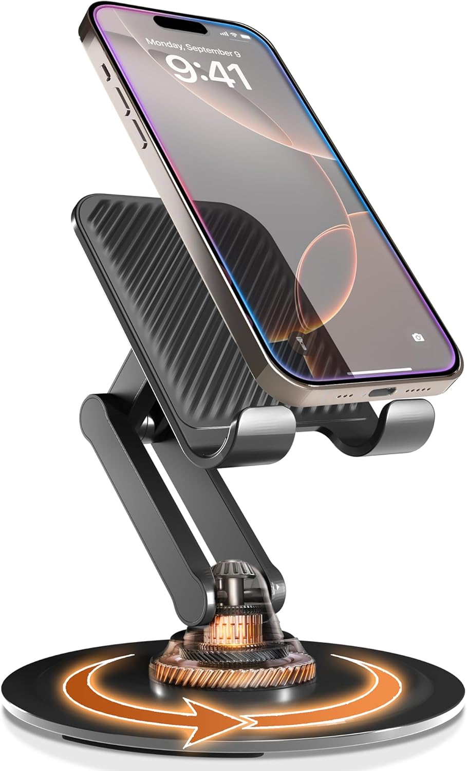 COOPER 360° Stand: Rotating Desk Phone Stand in Piano Black