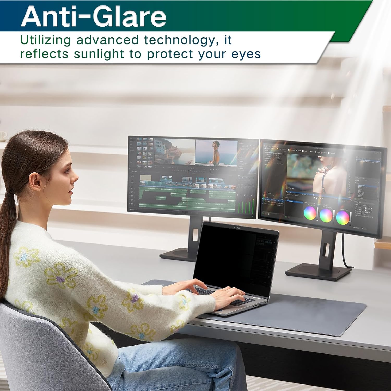 Thumbnail 3 de STARY Magnetic Privacy Screen for MacBook Air 13.6–13 inch (2022–2026) – Matte anti-glare blue light filter, model A2681/A3113