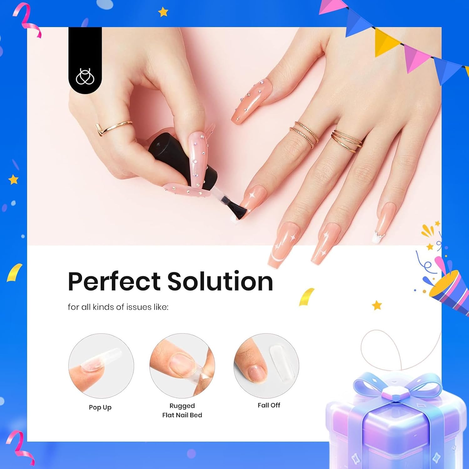Detalle de beetles Gel Polish BT-FKH025 nagellijm en transparante buildergel