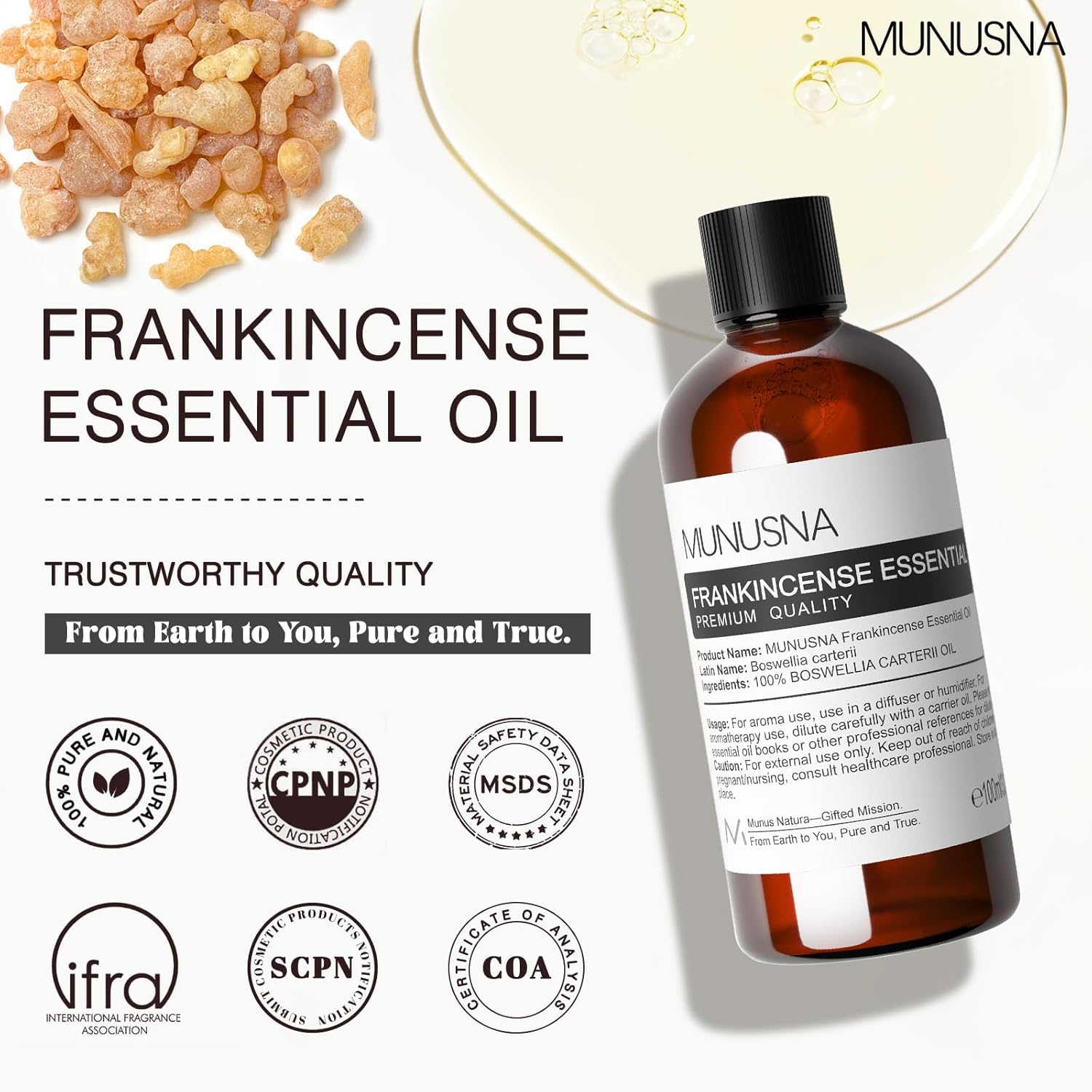 Thumbnail 4 de MUNUSNA Frankincense Essential Oil 100ml – 100% Pure & Natural