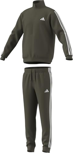 Thumbnail 6 de adidas Sportswear Basic 3 Stripes tuta da uomo in tricot, Olive Strata/White, L