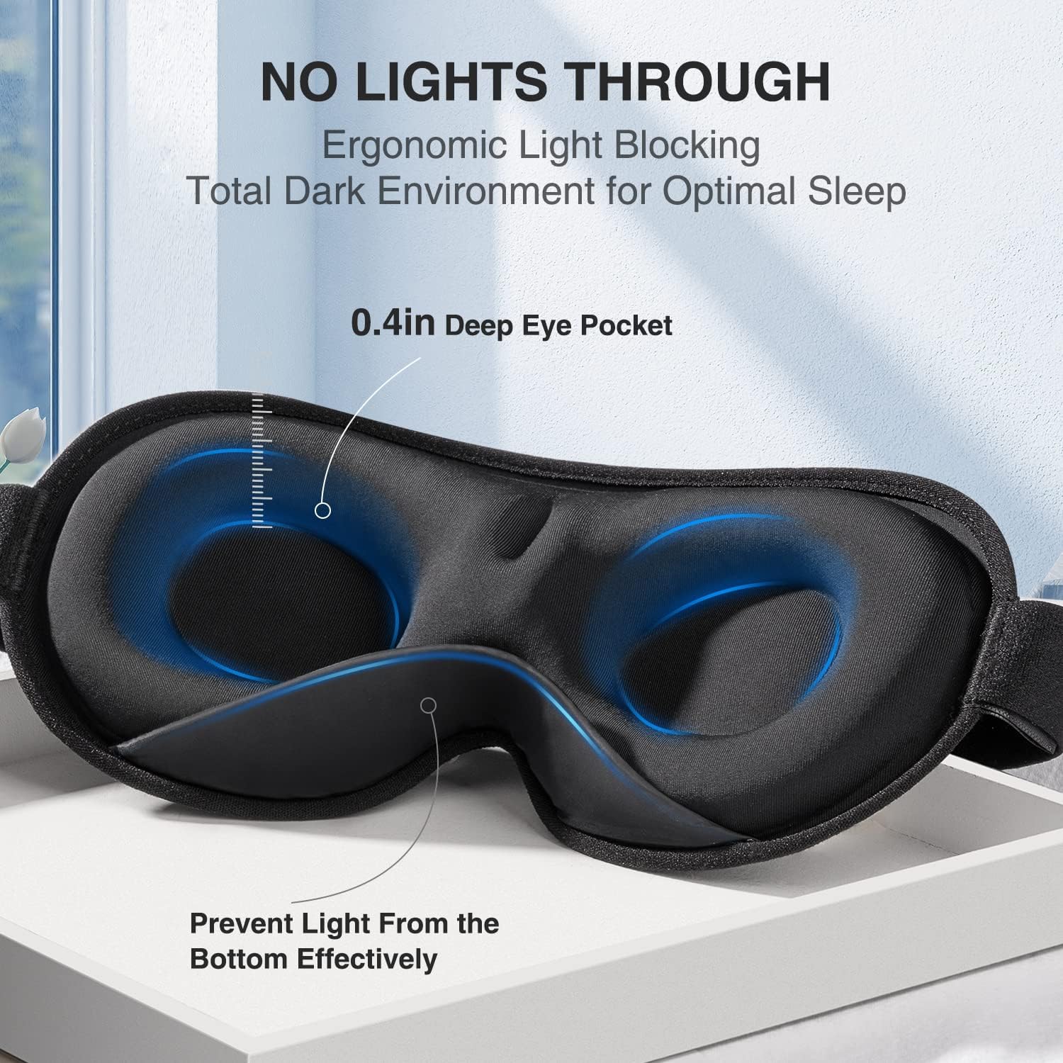 Detalle 2 de YFONG Weighted Sleep Mask 120g for Travel 😴