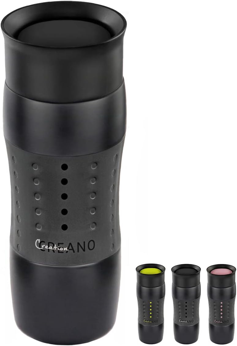 Detalle de Creano noir thermobeker 420 ml van roestvrij staal met 360°-drinkopening
