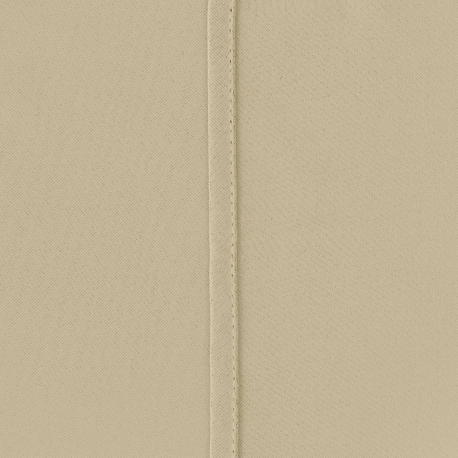 Detalle 2 de Beige Blackout Thermal Insulated Curtains for Bedroom, Ring Top Eyelet (2 panels, 90 x 54 IN)