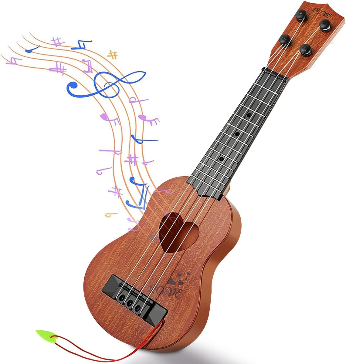 Detalle de TODARRUN Kids Toy Ukulele with 4 Strings 🎸