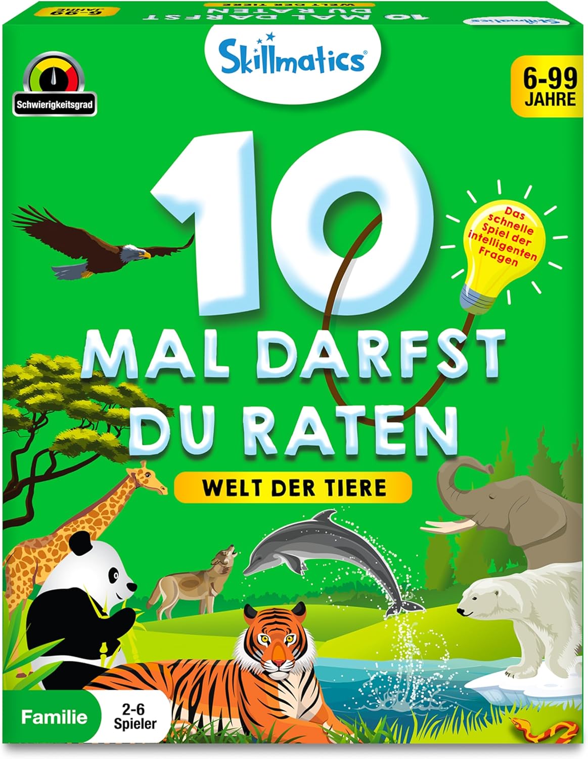 Detalle de Skillmatics Kartenspiel – 10 Mal darfst du raten: Tierreich, ideal für Kinder ab 6 Jahren