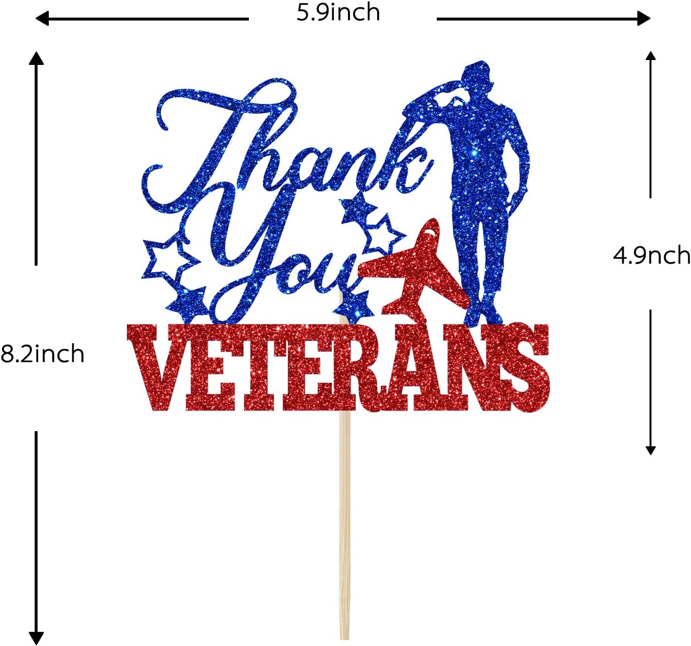 Thumbnail 6 de Thank You Veterans Cake Topper