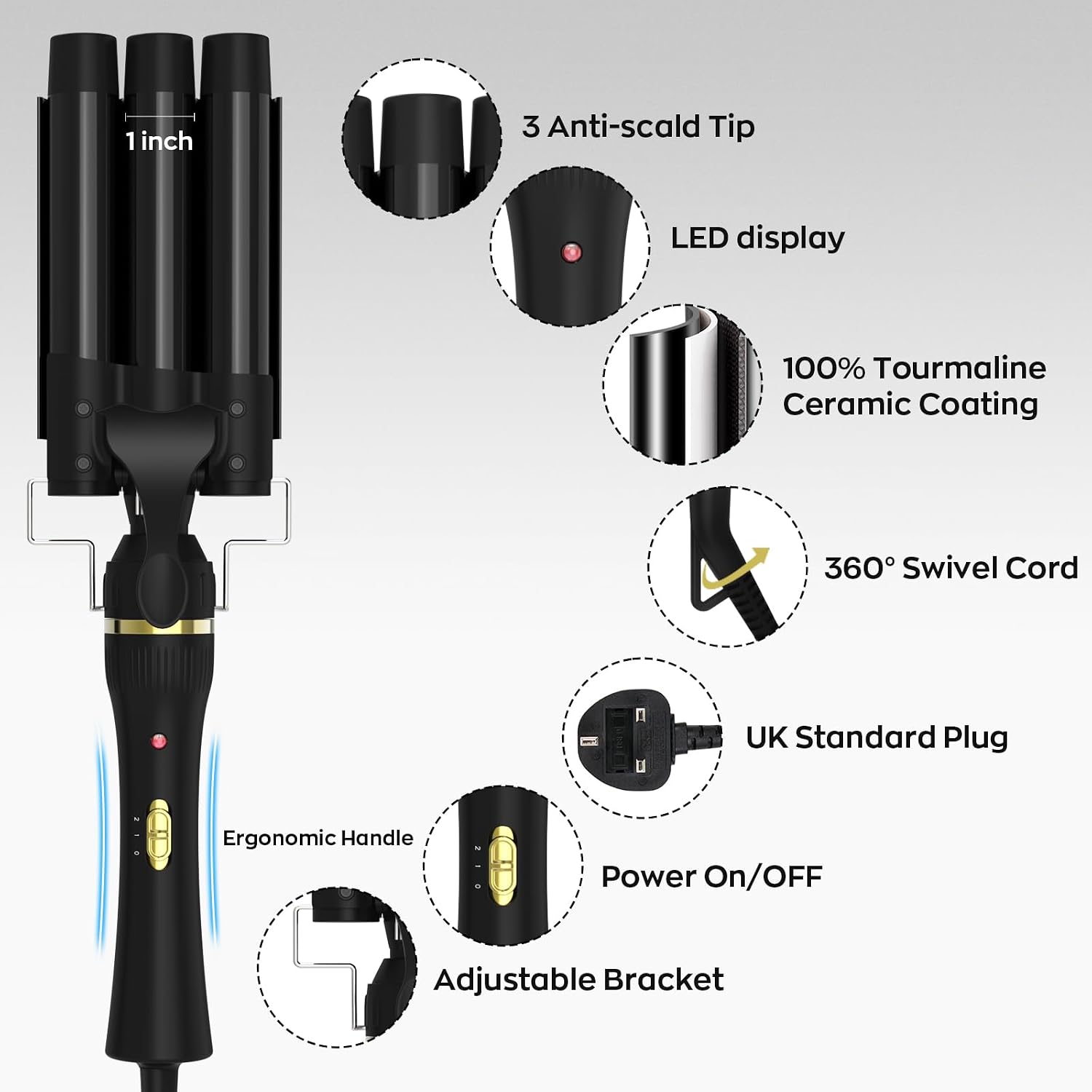 Thumbnail 4 de janelove 5‑in‑1 Curling Wand Set 10–32mm for All Hair Types 💇♀