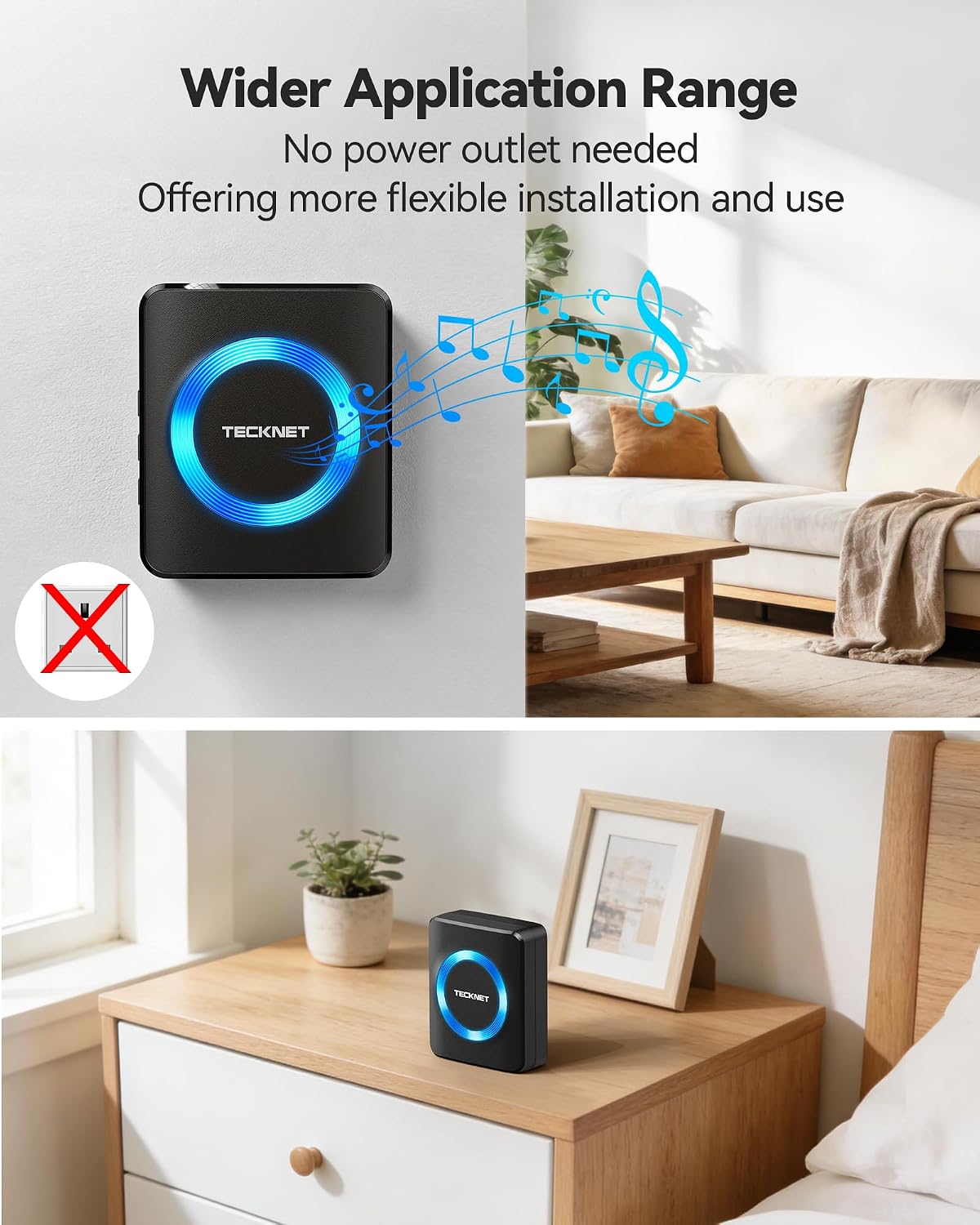 Thumbnail 1 de TECKNET Wireless Doorbell 1312ft Range