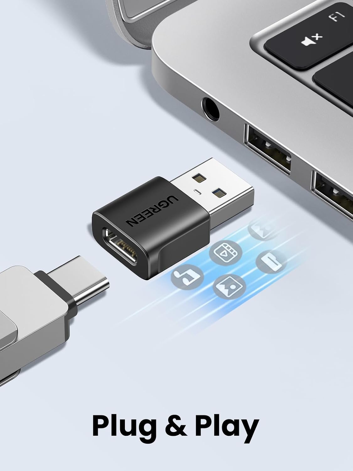 Detalle 2 de UGREEN USB 3.2-adapter van USB-A naar USB-C, 10 Gbps, 2 stuks