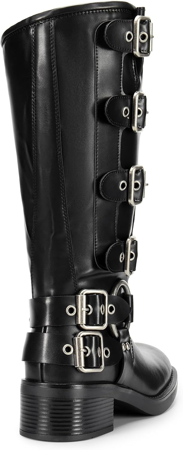 Detalle de DREAM PAIRS Women's Knee High Riding Boots with Side Zip