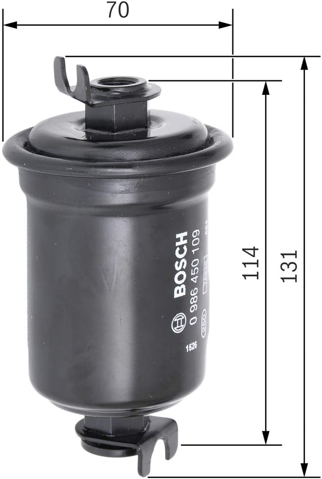 Detalle de Bosch F0109 Filtre à Carburant Essence – séparation des particules et protection du système d'injection