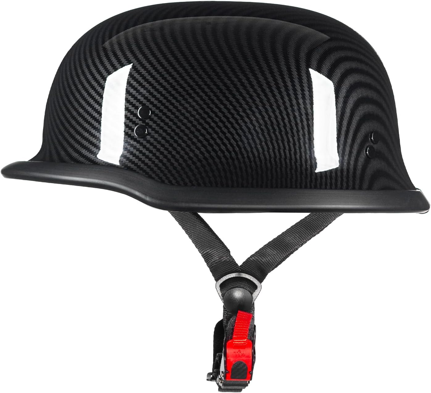 Detalle de Crown Racing German Style Half Motorcycle Helmet (Model-308) — DOT-Approved Open-Face Retro Helmet