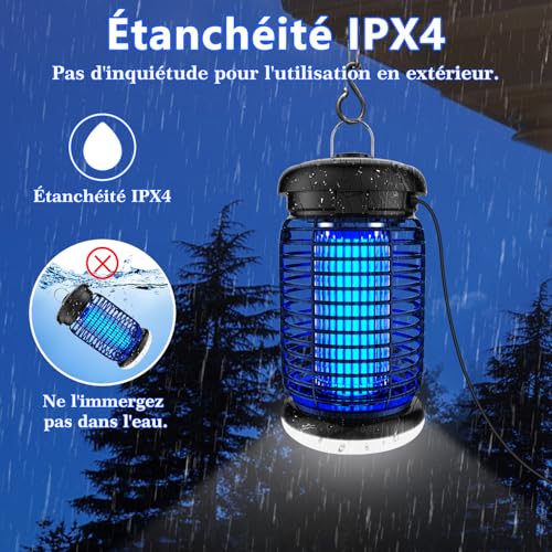 Detalle de Seenlast Lampe Anti Moustique LED 15W – 4200V, IPX4, 140 m² (1,5 m), 2 en 1