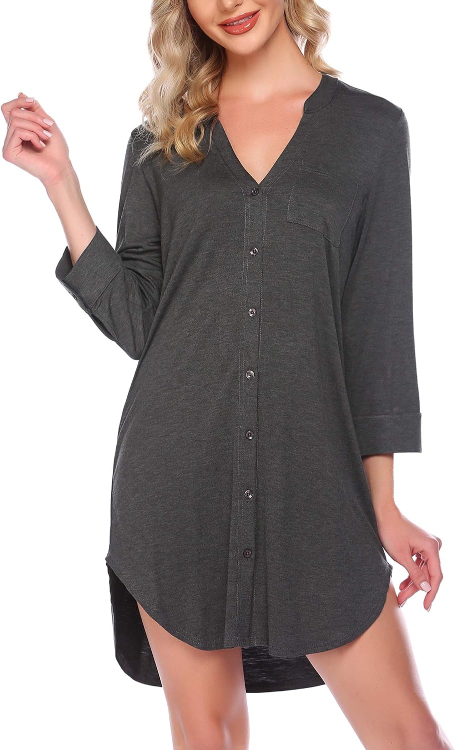 Detalle de Ekouaer Women's Nightgown S-XXL