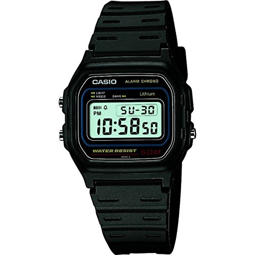 Detalle de Casio reloj digital unisex W-59-1VQES con caja cuadrada y correa negra