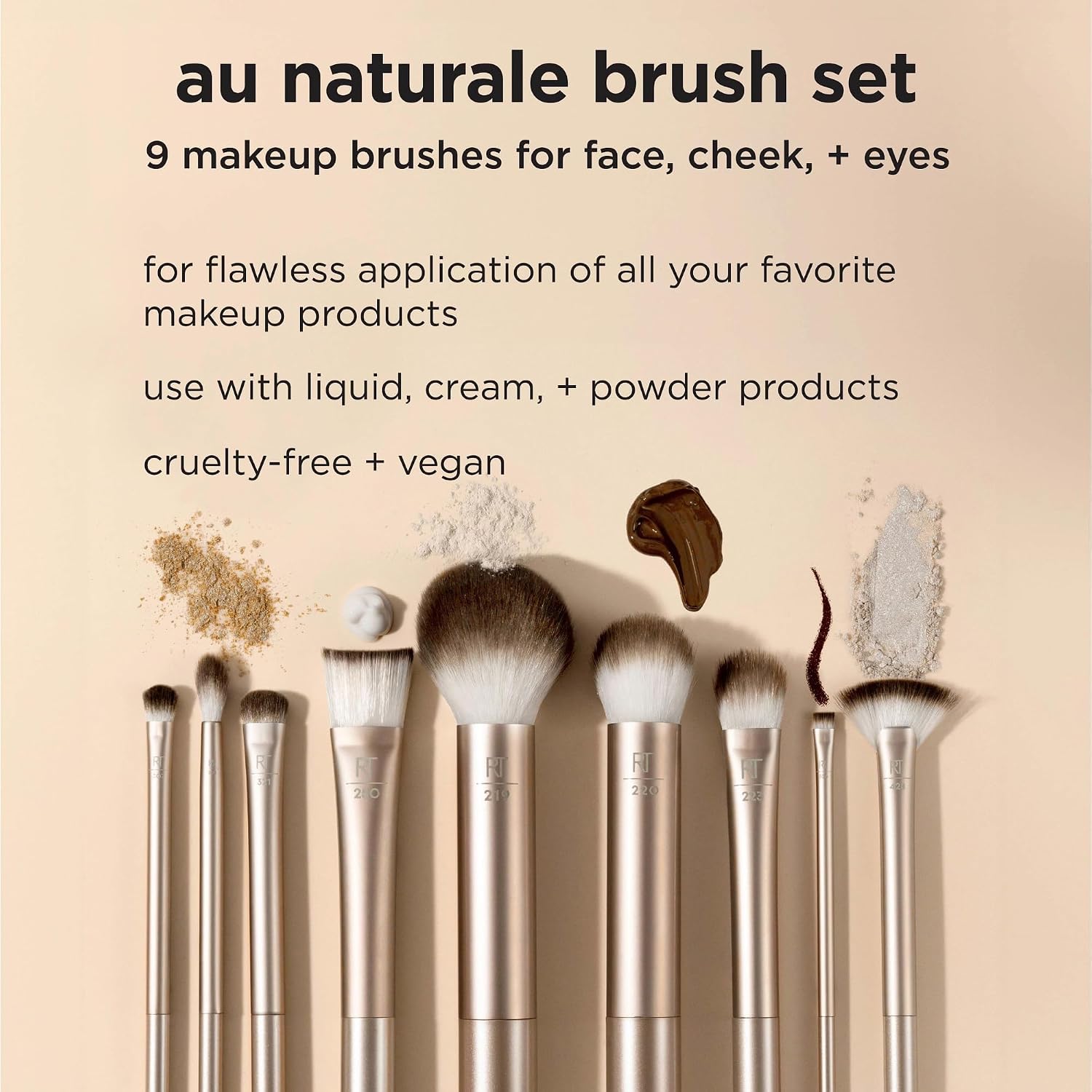 Detalle de REAL TECHNIQUES Au Naturale set 9 pennelli 🎨