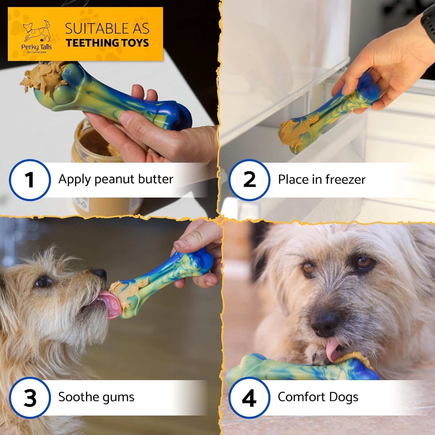 Thumbnail 6 de Perky Tails Almost Indestructible Hard Nylon Dog Toys (Bacon Flavour) – 3-Pack for Small Dogs