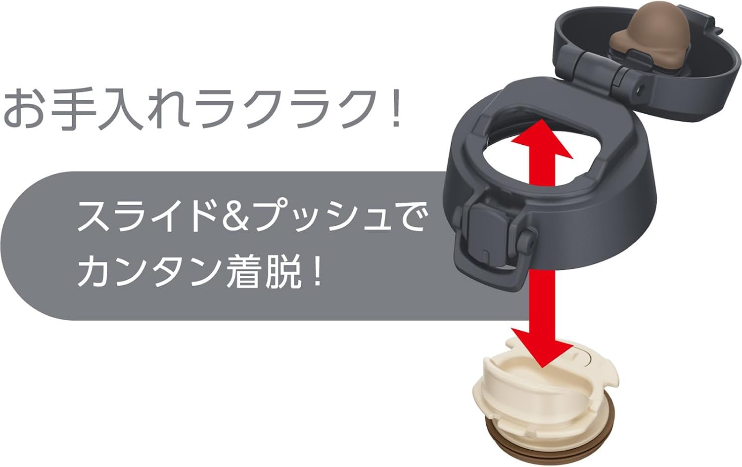 Detalle 2 de サーモス JPC-800 真空断熱ケータイマグ 800ml 食洗機対応・アッシュブラック