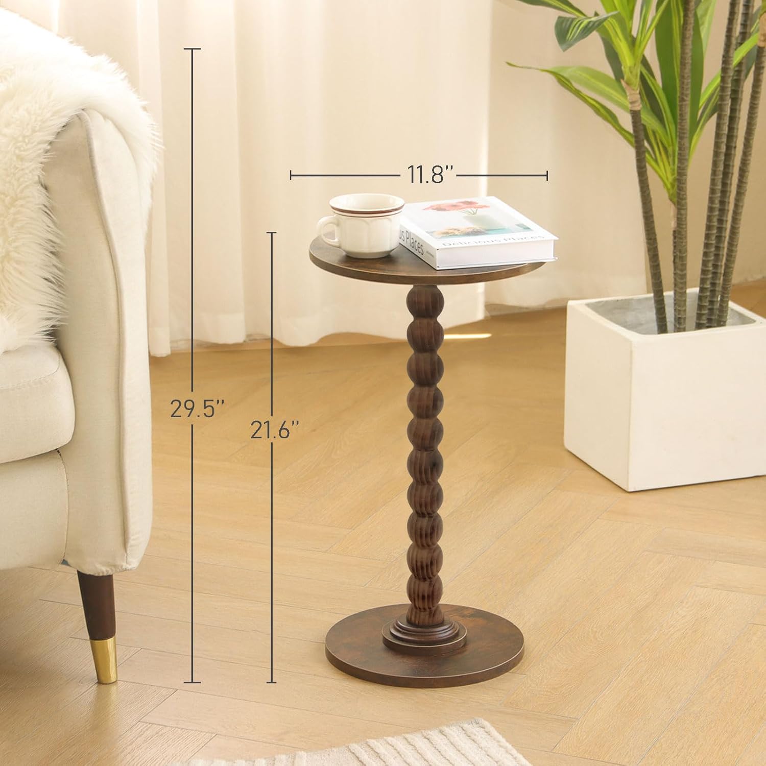 Detalle 2 de Fultyle Round Side Table Rustic Brown