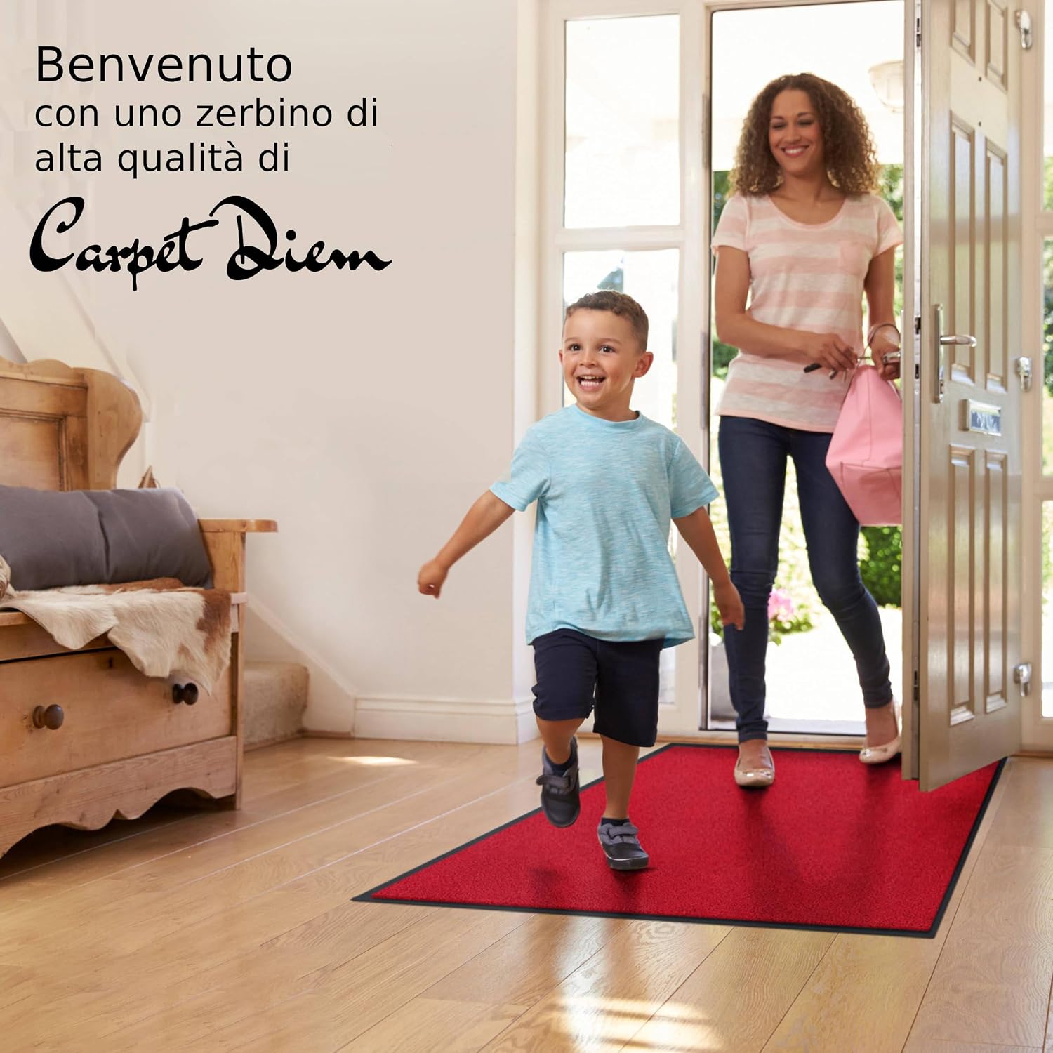 Detalle de Carpet Diem Zerbino 90 x 150 cm – Tappeto ingresso antisporco rosso