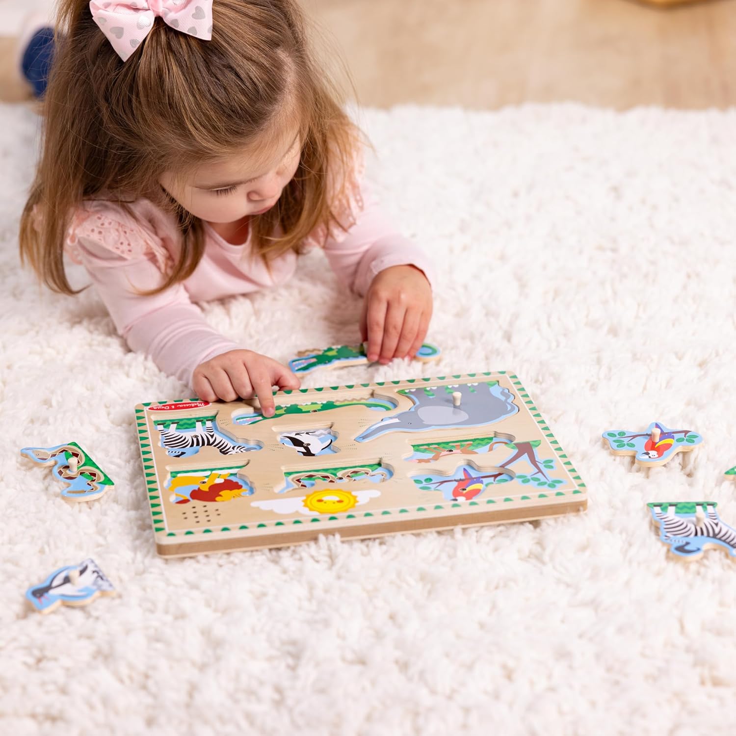 Thumbnail 6 de Melissa & Doug Puzzle Sonore Animaux Zoo 8 pièces en bois FSC (dès 2 ans)