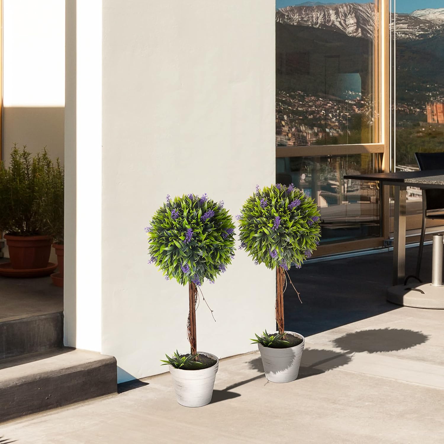 Thumbnail 5 de HOMCOM Lot de 2 Plantes artificielles lavande 60 cm