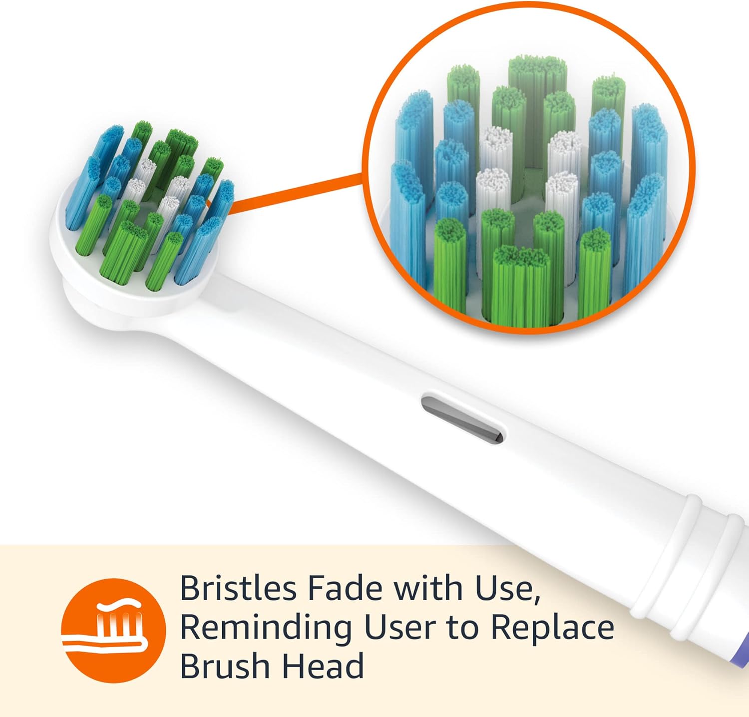 Detalle de Amazon Basics Electric Toothbrush Replacement Heads (Compatible with Most Oral-B), White, 3 Count