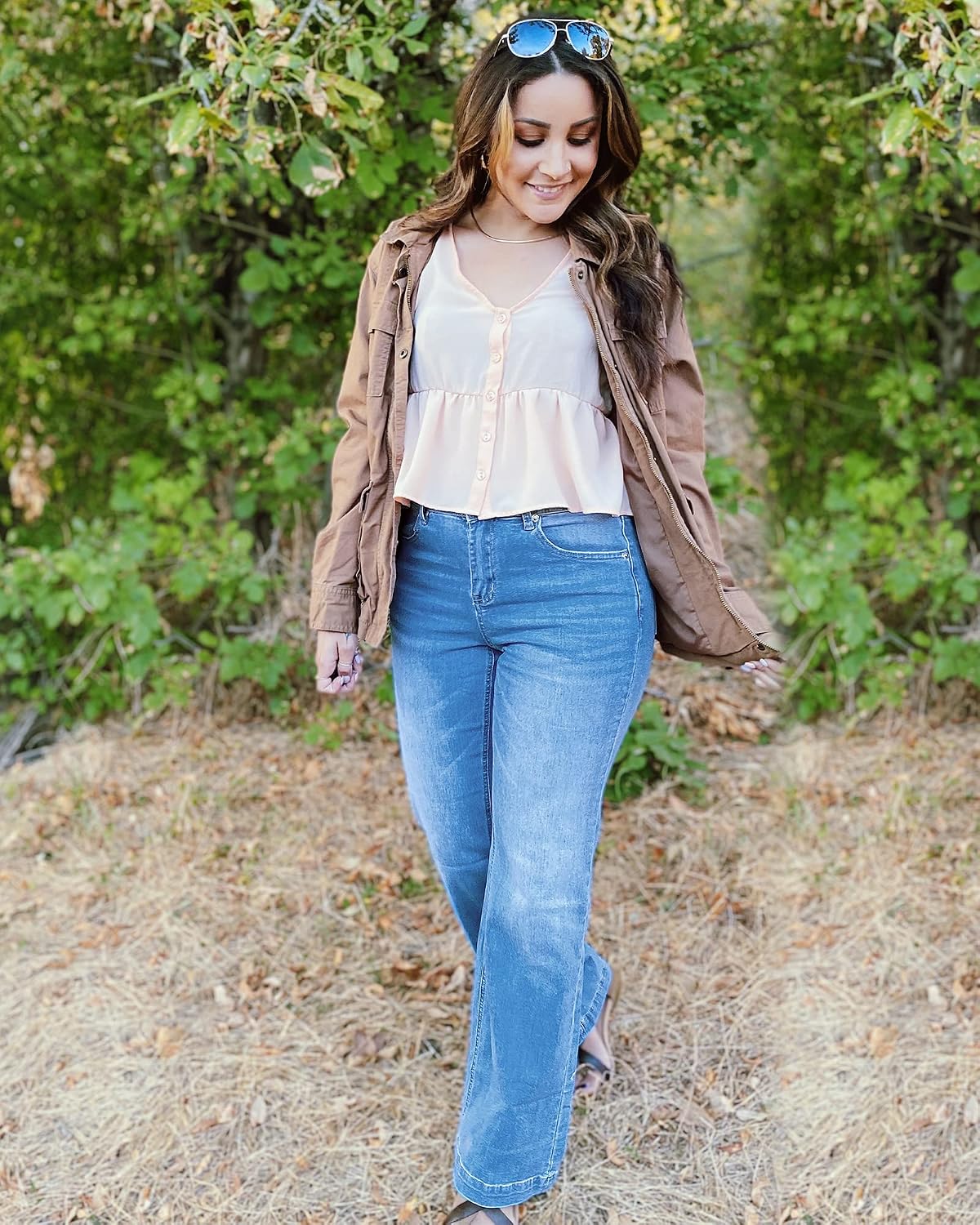 Thumbnail 2 de GRAPENT Women’s Flare Jeans High Waisted Wide Leg Baggy Denim Pants