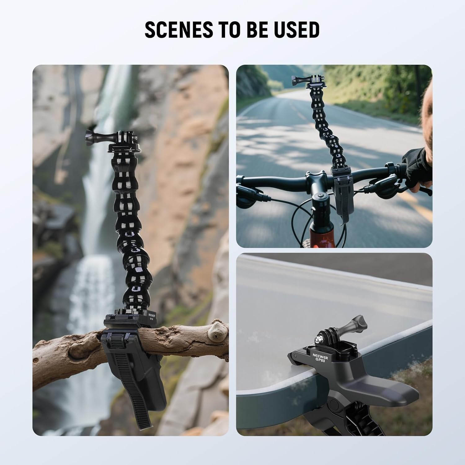 Thumbnail 6 de NEEWER GP-80 Support à pince flexible (super clamp) pour GoPro et DJI Action