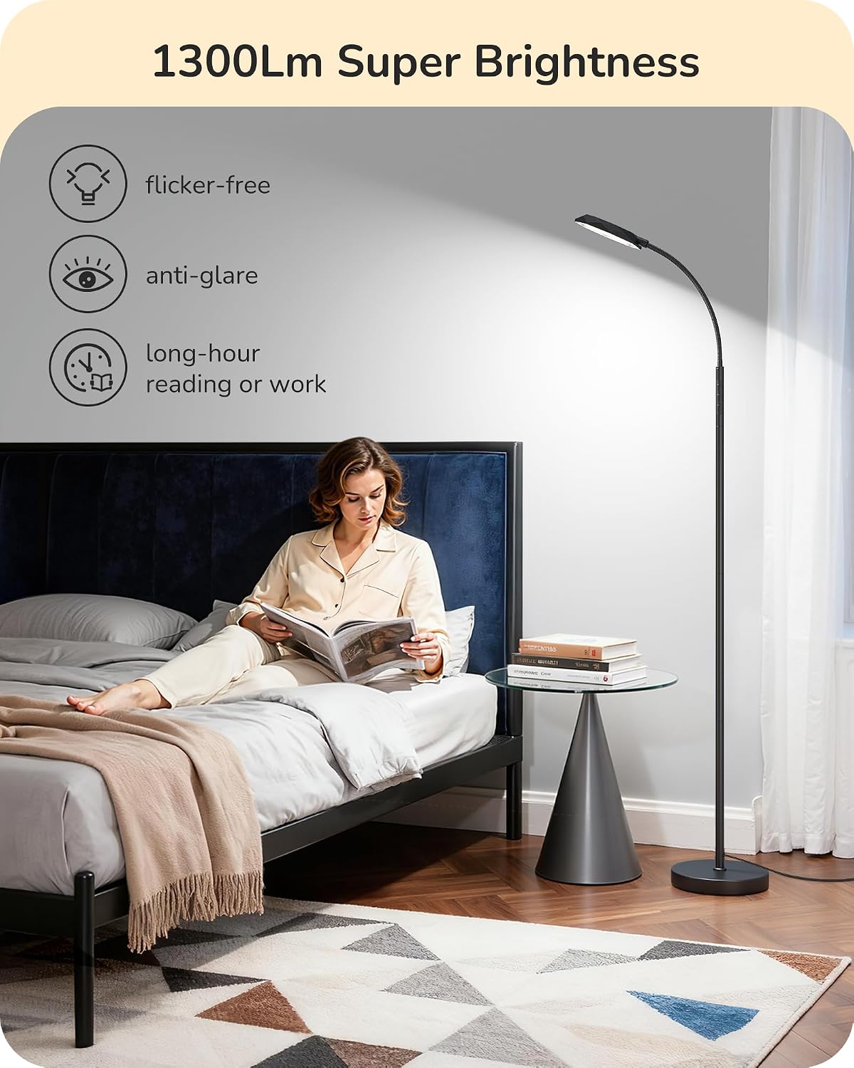 Detalle 2 de EDISHINE FLL-018-XX LED Floor Lamp, Dimmable with 4 CCTs and Remote
