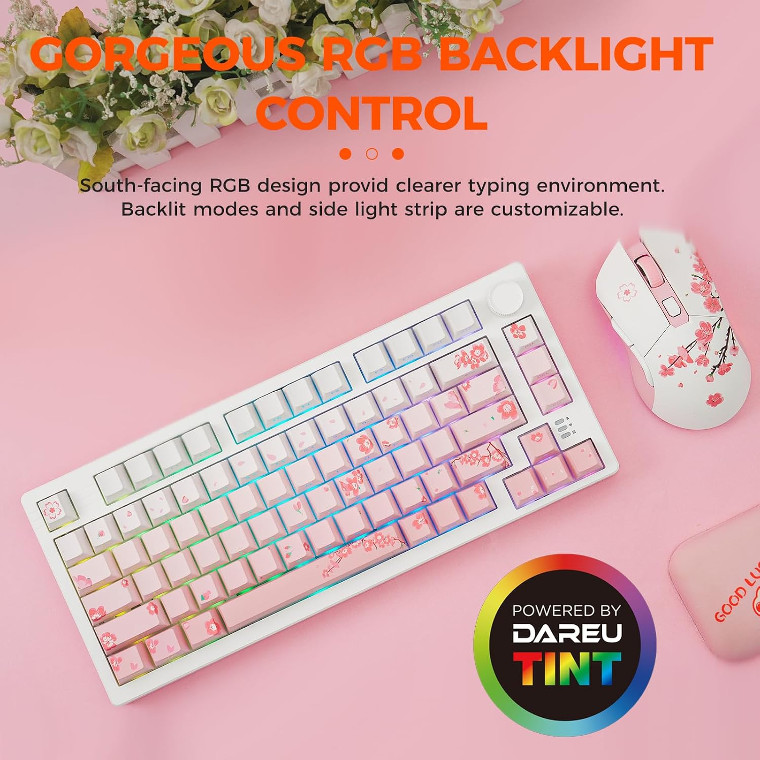 Thumbnail 6 de DAREU EK75PRO Sakura Pink – klawiatura mechaniczna 75% RGB z hot-swapem