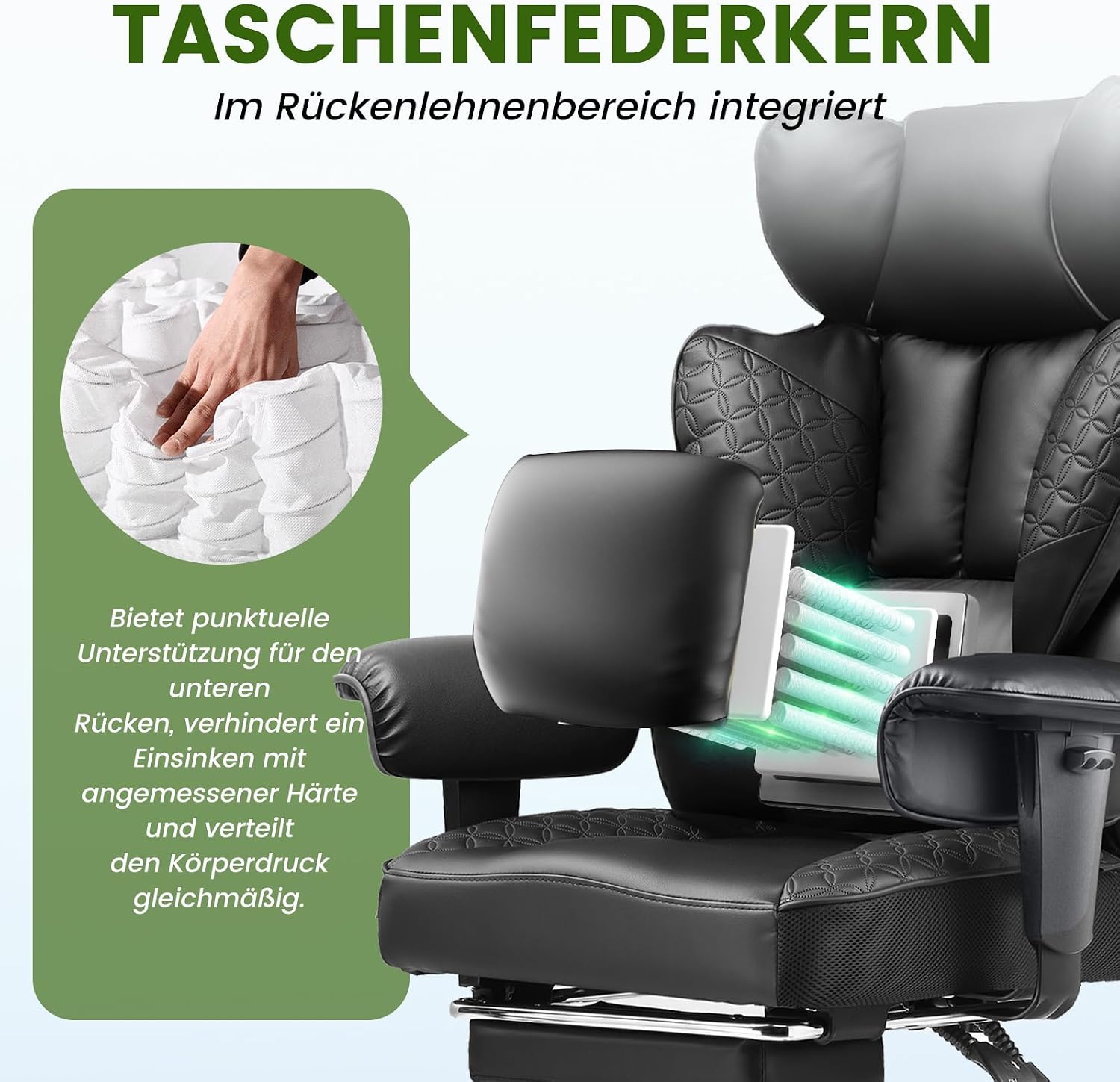 Thumbnail 3 de COMHOMA Chaise Gaming Ergonomique 180 kg