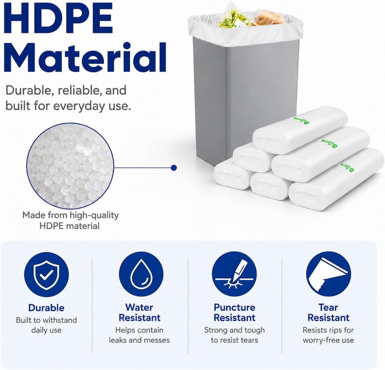 Detalle 2 de Teivio Clear Trash Bags 2.6 Gallon