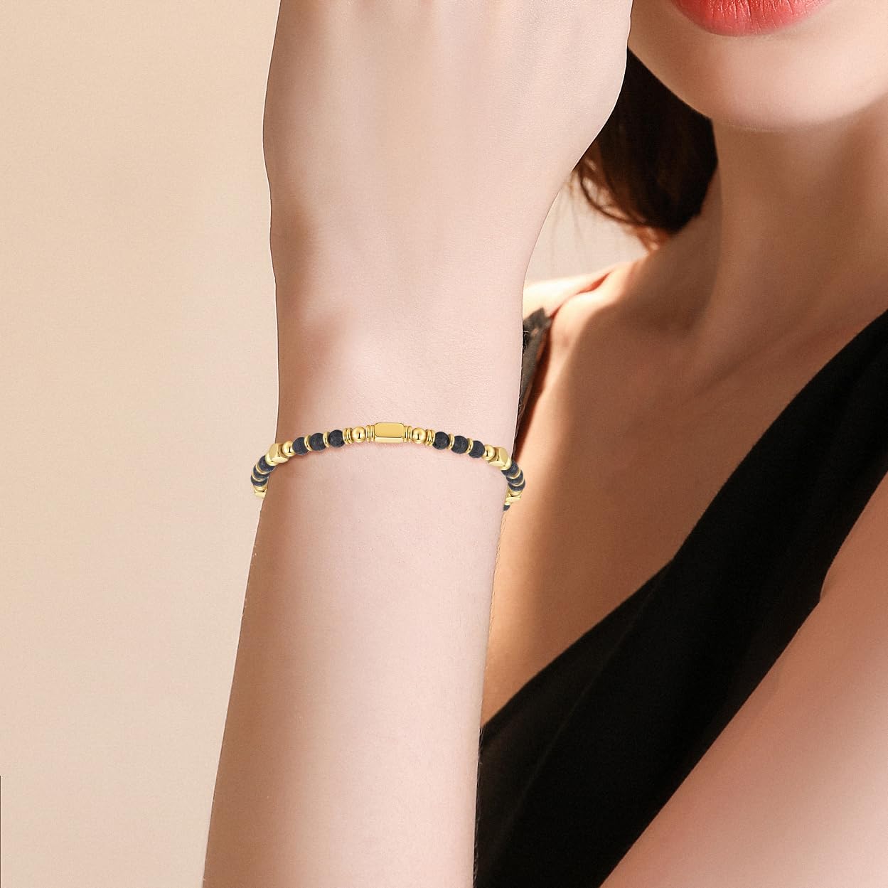 Thumbnail 1 de SIUMAL Boho Armband Damen – Natürliches Steinarmband mit Edelstahlperlen