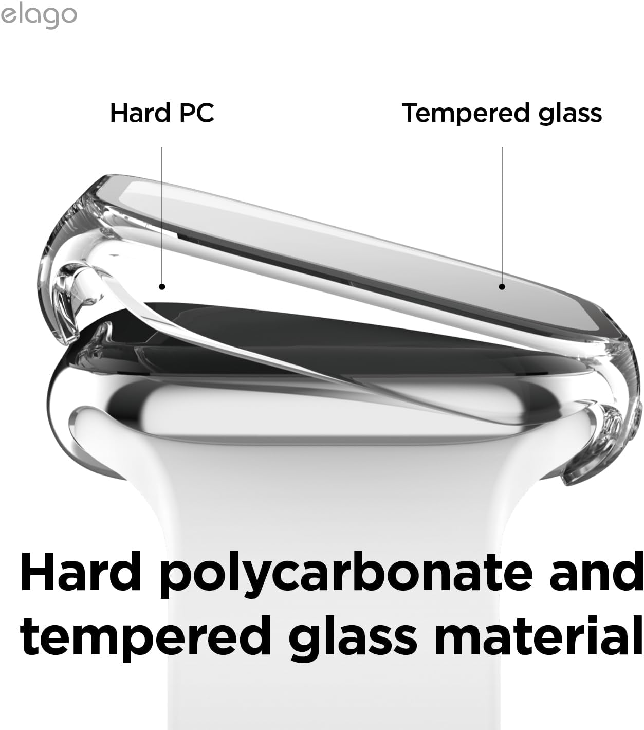 Thumbnail 4 de elago Clear Shield for Apple Watch 11/10 – Full Protection with Hard PC and Tempered Glass