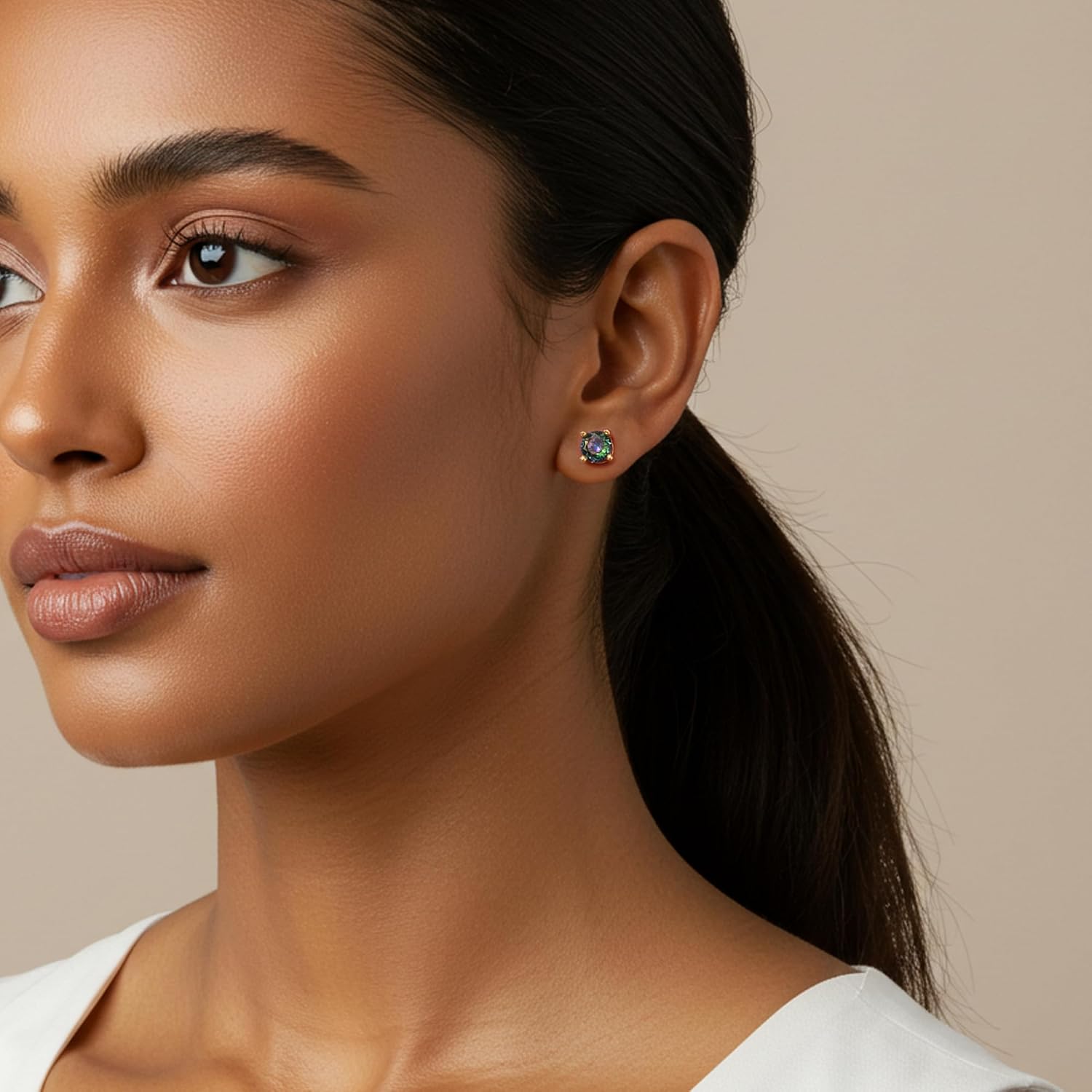 Detalle de Stud Earrings, 14K Gold-Plated